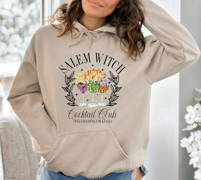 Salem Witch Cocktail Club Sweatshirt, Retro Style Halloween Hoodie, Witch Social Club Shirt, Salem Witches Shirt, Salem Sweater