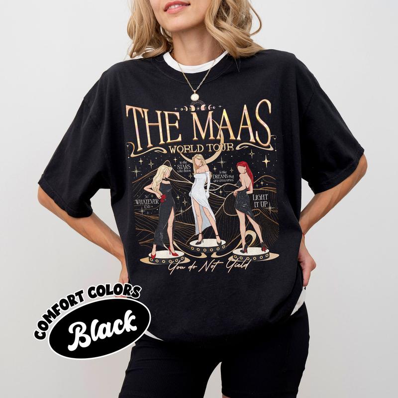 The Maas Tour Shirt, Feyre Aelin Galathynius And Bryce Sweatshirt and Hoodie, Bookish Gift, Court of Thorns and Roses Shirt, SJM Merch, Trendy Shirt, Gift for Halloween