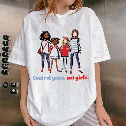 Control Guns, Not Girls Blue Ver T-Shirt, Harris Walz 2024 Sweatshirt and Hoodie, Womens Power, Feminist Shirt, Vote Shirt, Election Shirt, Harris 2024, Gift For Women