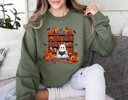 Book Lover Halloween Shirt, Funny Ghost Book Nerd, Teacher Halloween Gift, Librarian, Ghost Book Lover