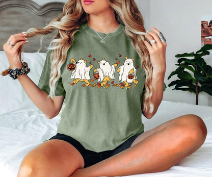 Retro Pooh Ghost Halloween Shirt, Winnie The Pooh Halloween Shirt, Spooky Season Shirt, Pooh Shirt, Cute Fall Shirt, Halloween Women's Shirt