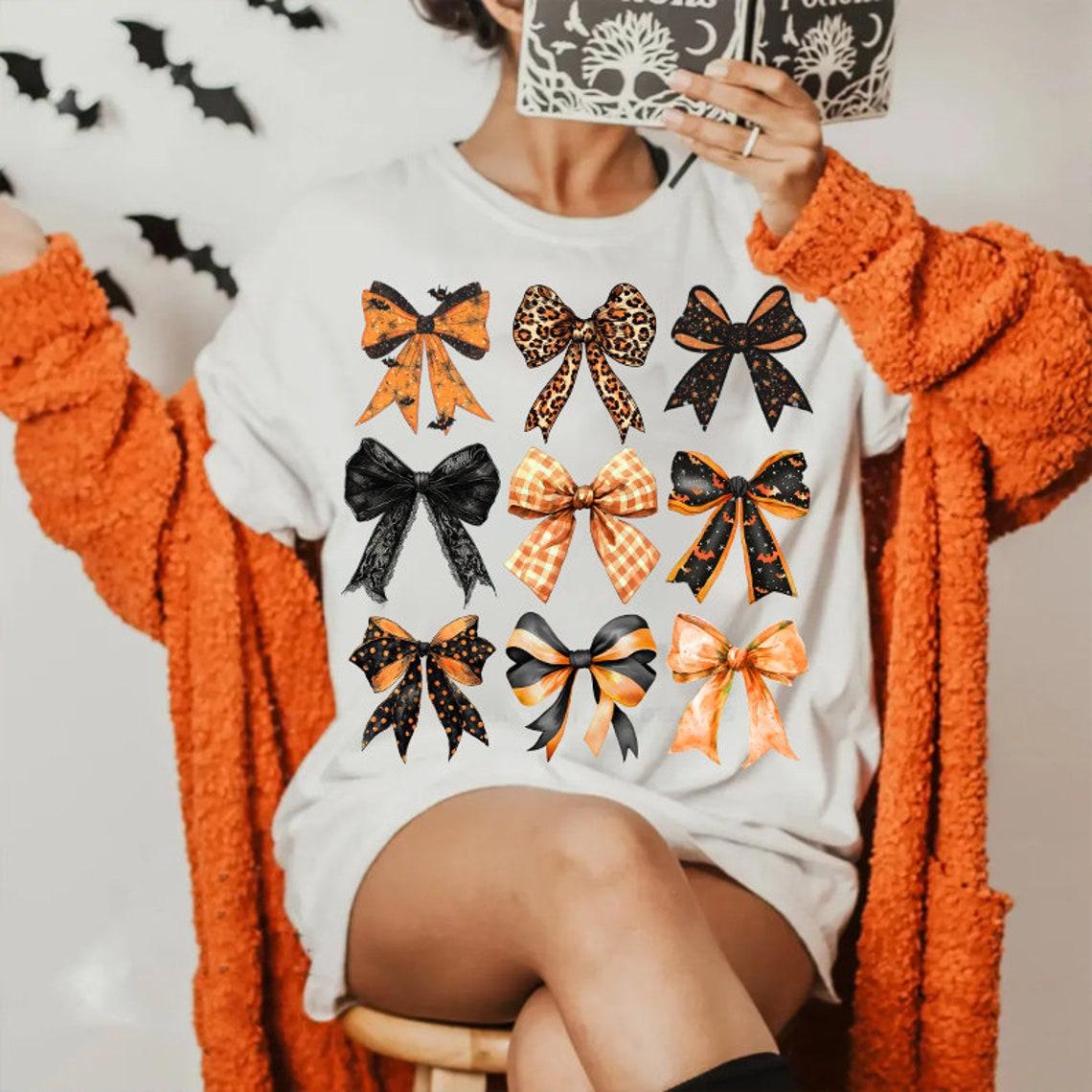 Coquette Halloween Shirt, Halloween Sweatshirt, Girly Halloween Sweater, Spooky Season Tee, Halloween Vibes T-Shirt