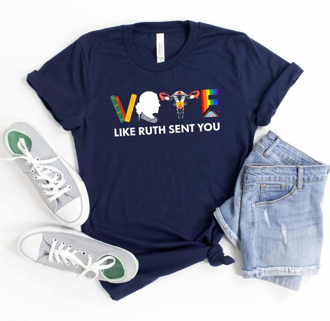 Vote Shirt, Banned Books Sweatshirt, Reproductive Rights Sweater, Feminist Gift Shirt, Vote Like Ruth Sent You Comfort Colors Shirt