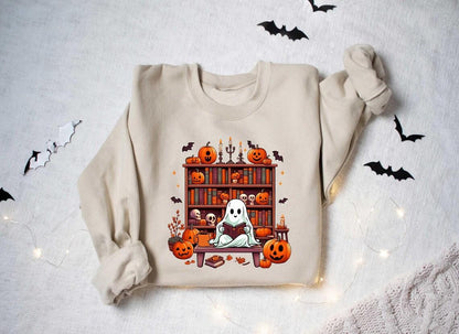 Book Lover Halloween Shirt, Funny Ghost Book Nerd, Teacher Halloween Gift, Librarian, Ghost Book Lover