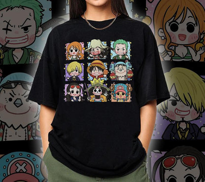 One Piece Chipi Characters Color Shirt, One Pieece Anime Sweatshirt and Hoodie, Gift for Men, for Women